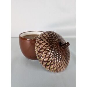 Signed Harry Slatkin 2008 The Perfect Autumn Leaves Scented Candle Acorn Jar NEW